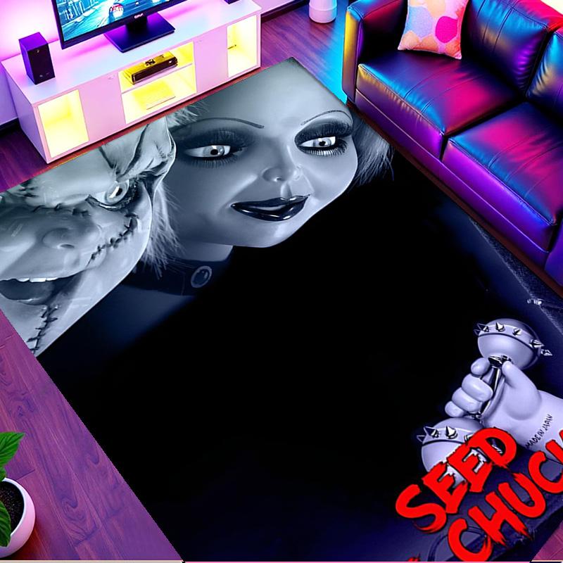 Bride of Chucky Print Rug, Washable Floor Carpet, For Entryway Dorm Laundry Room Office Study, Home Decor Birthday Christmas Gift