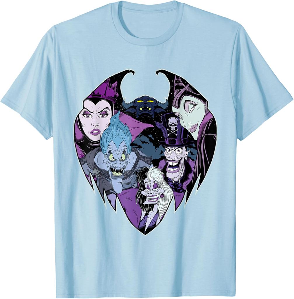 Hot Fashion Disney Villains Evil Crew T-Shirt S-4XL Four Seasons Gift