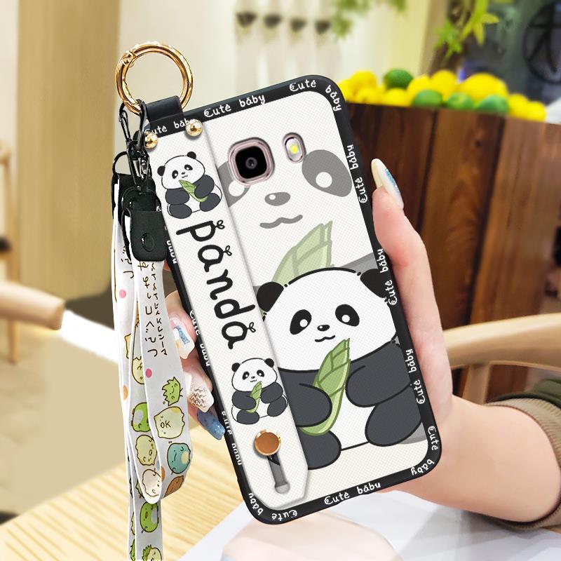 Anti-dust Wrist Strap Phone Case For Samsung Galaxy J510/J5 2016/J5108 Fashion Design Kickstand Silicone Cute Anti-knock