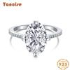 Tancise Women Classic 925 Sterling Silver Zircon Ring Ladies Jewelry Wedding Promise Party Gift