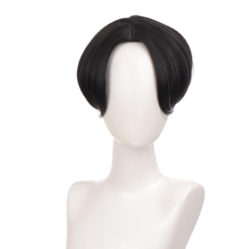 LUPU Черный короткий парик, средняя часть сбоку, натуральные накладные волосы для мужчин, синтетические парики, рождественский косплей, высокотемпературное волокно