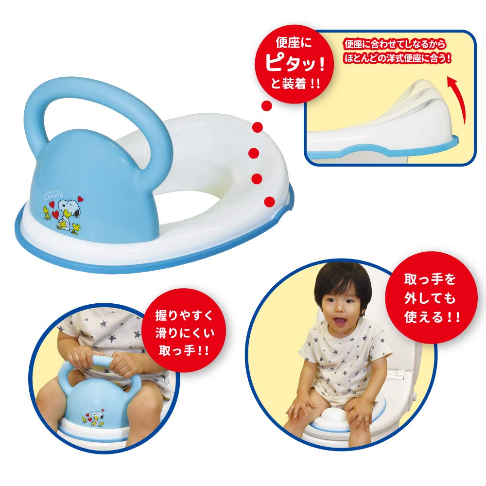 Дополнительное сиденье для унитаза Eiwa Snoopy с ручкой Just Attach to Western Style 4560150176568, синее,