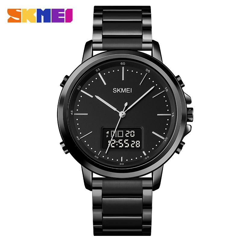 Men's Watch SKMEI Leather Strap 50M Waterproof LED Backlight 1652
