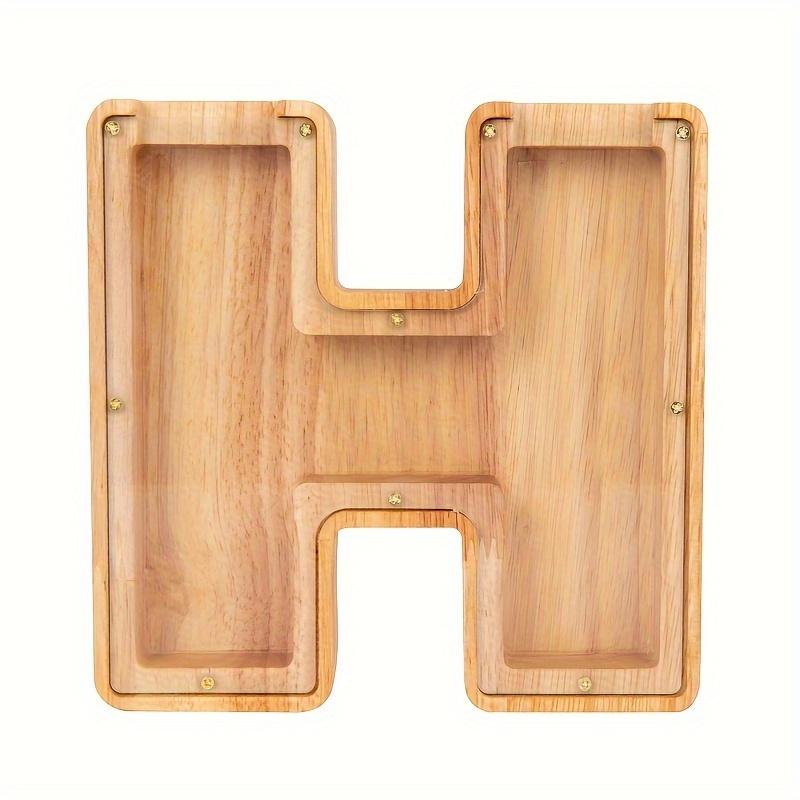 Уникальная деревянная прозрачная копилка с буквами - креативная банка для сбережений монет с английскими буквами, украшение для дома, подарок на Хэллоуин и Рождество