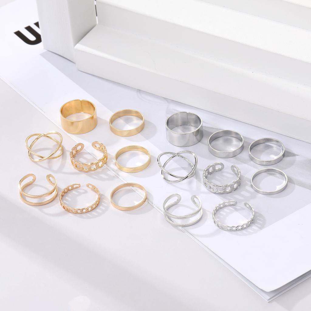 8 шт./компл. простое кольцо с крестом, женские ювелирные изделия, регулирующее кольцо, золотой, серебряный браслет