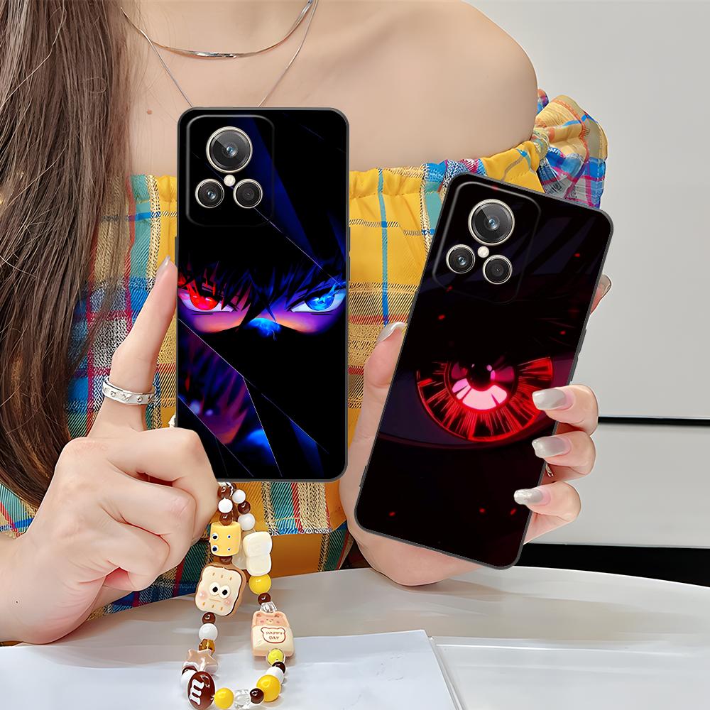 Anime Eyes Phone Case for Realme 15 14 13 12 11 10 9 Pro Plus T i Lite 5G Soft TPU Shockproof Cover
