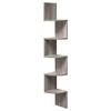 Corner Shelf, 5-Tier Floating Wall Shelf with Zigzag Pattern, Shelf, Gray