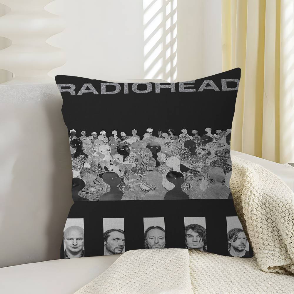 Винтажная Подушка с Логотипом Рок-Группы Radiohead Аниме Подушка Подушка для Изголовья Дивана-Кровати Чехол для Подушки 45x45 см Модная