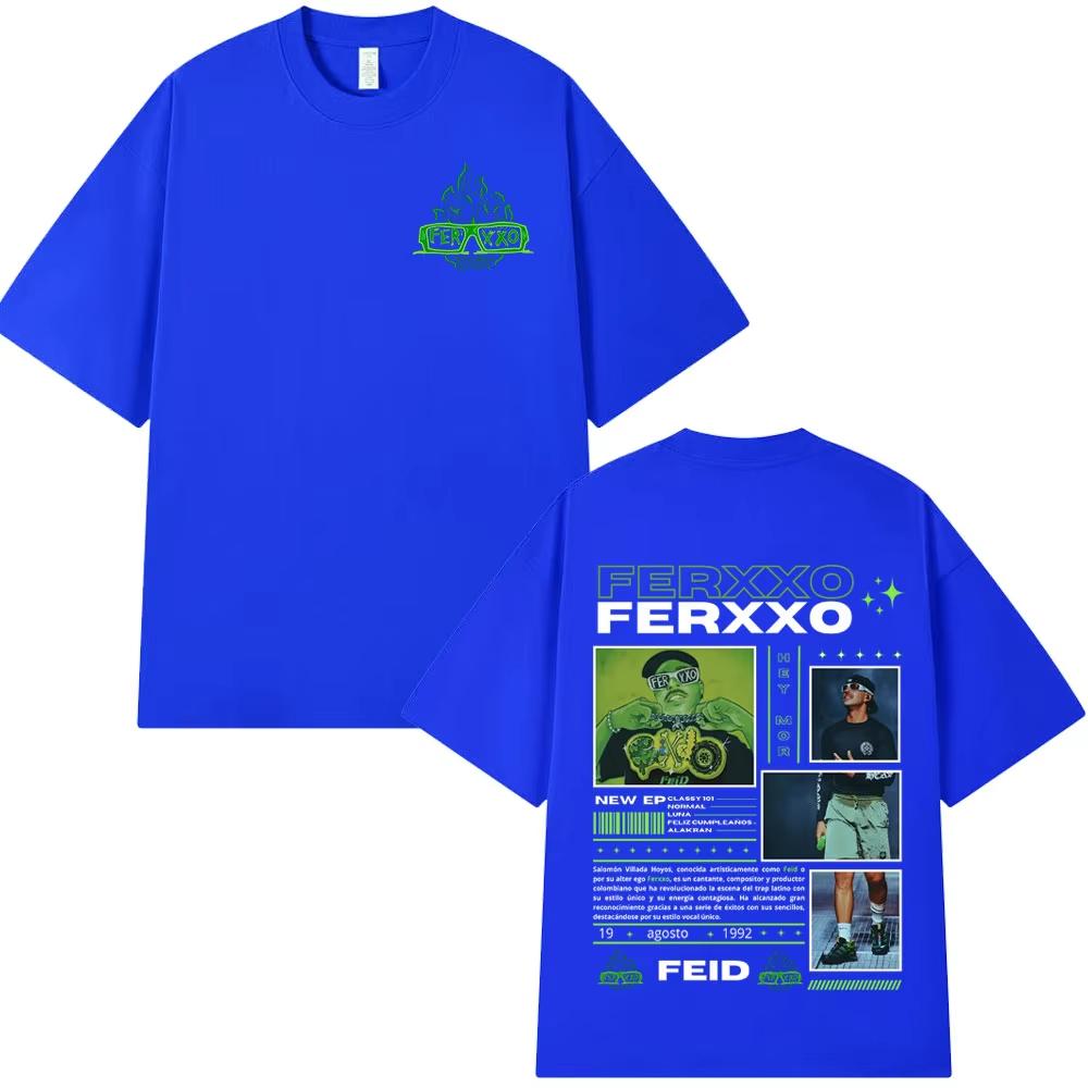 Rapper Feid Ferxxo Cotton Tshirt Unisex Unisex Hip Hop Oversized Unisex T Shirt Streetwear Cotton New Retro Short Sleeves Classic