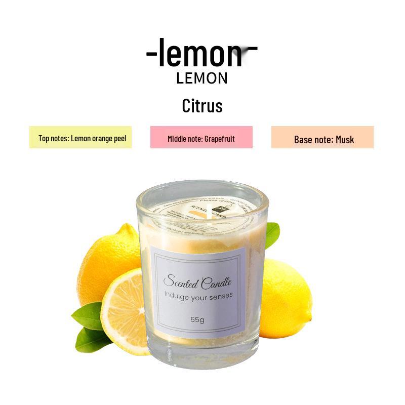 Luxury Scented Soy Candle Gift Set with Glass Cup - Smokeless and Elegant