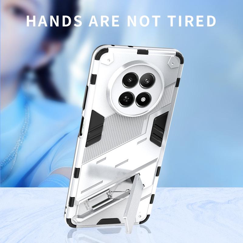 Чехол для Realme 12X 5G Чехол-бампер для Realme 12X Coque Fundas Бронированный Ударопрочный С подставкой для ребенка Жесткий ПК Защитный бампер для телефона Realme 12X