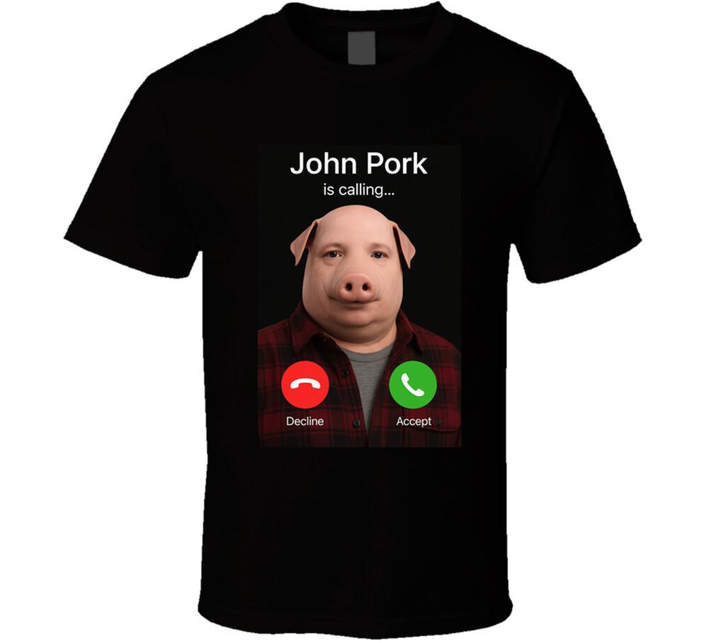 Вирусная футболка John Pork Is Calling Мужские Женские Футболки Топ