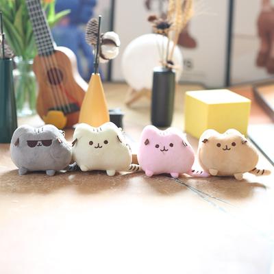 Милая маленькая толстая кошка, плюшевая игрушка, кукла, мультяшный котенок, сумка, подвесной брелок, кукла