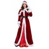 Mrs. Claus Costume for Women Adult Christmas Santa Dress with White Faux Fur Trim Velvet Xmas Cosplay Outfit
