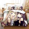 New 3D Printing Kawaii Girls Bedding No Game No Life Bedding Set Cartoon Anime Three-piece Set Adult Kid Bedroom Duvet Cover Set
