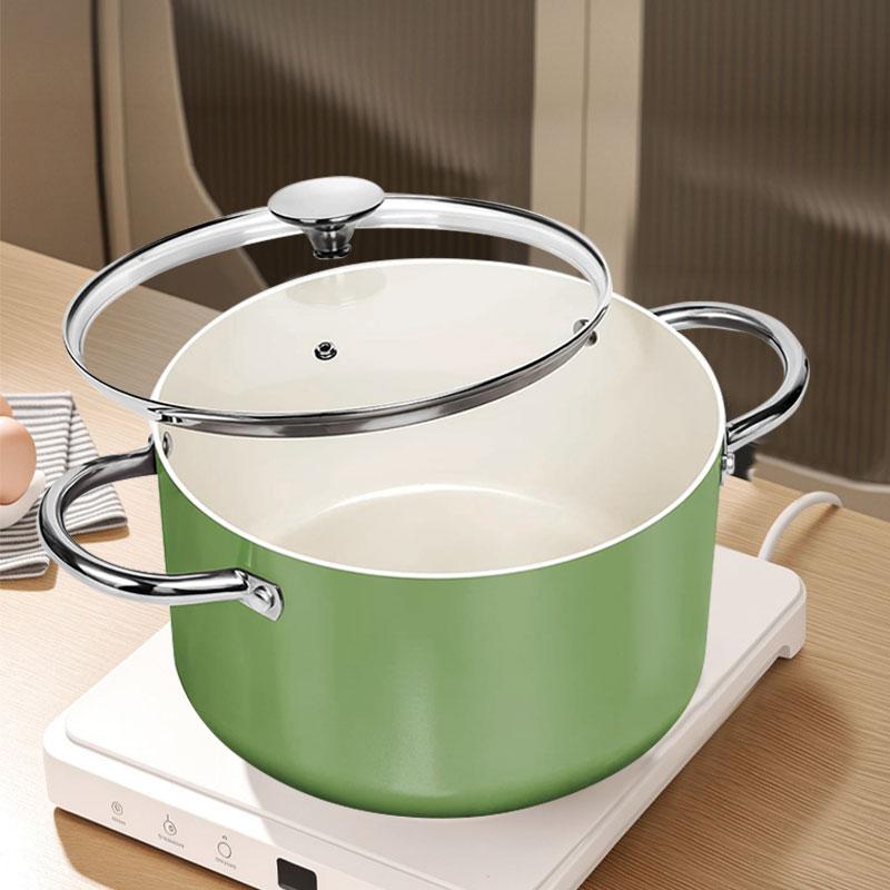 6 QT Large Soup Cooking Pot Stew Pot with Lid Ceramic Coating Nonstick Stock Pot Pasta Pot Casserole Pot Induction Compatible