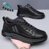Leather Shoes Men's Summer Breathable Trend Soft Sole Men's Casual Shoes Trendy Shoes Black Shoes