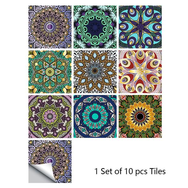 10x10/15x15/20x20/30x30cm PVC Flower Tile Tiles Decals Waterproof Wall Sticker Bathroom Sticker Kitchen Decoration
