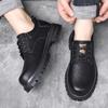 British Style 2024New Men Casual Leather Oxford Shoe Classic Lace Up Casual Outdoor Work Shoe Antiskid Thick Bottom Driving Shoe
