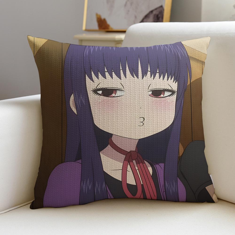 Sweet CCute Hi Score GirlS Cushion Cover Breathable and skinfriendly linen pillowcase square removable and washable cushion