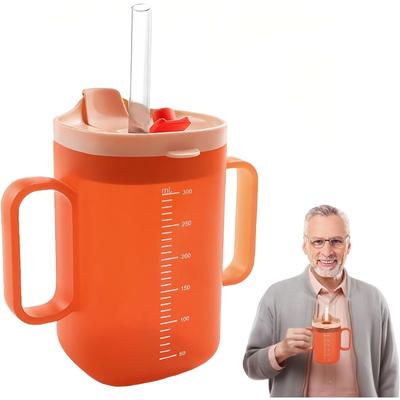 Чашка-непроливайка 3-в-1 для пожилых людей, силикон без БФА, чашка для питья 300 мл для пожилых людей с ручкой, высокое качество и долговечность, чашка для ухода за пациентами