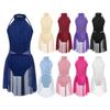 Kids Girls Sequins Ballet Dance Dress Lyrical Dancewear Ballroom Gymnastics Camisole Modern Contemporary Costume