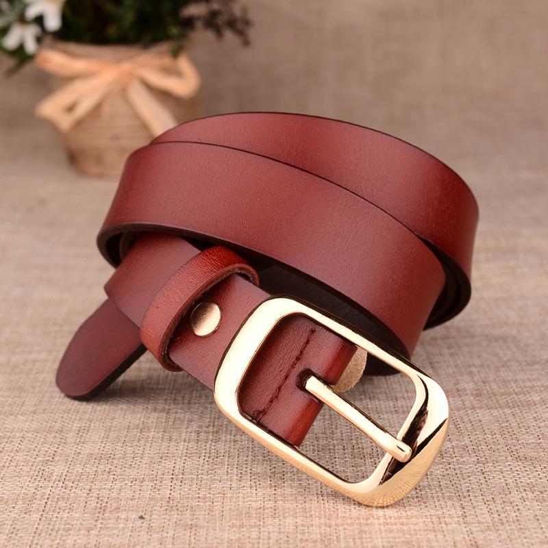 Women's Genuine Leather Korean Style Belt with Pin Buckle - Fashionable Cowhide Accessory