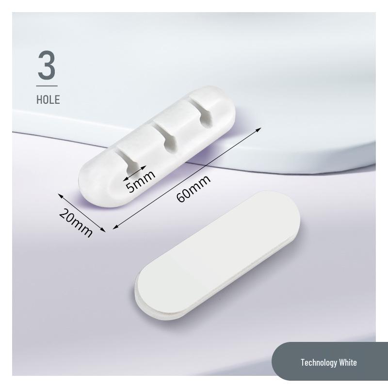 Multi-Hole Self-Adhesive Cable Organizer and Power Cord Holder