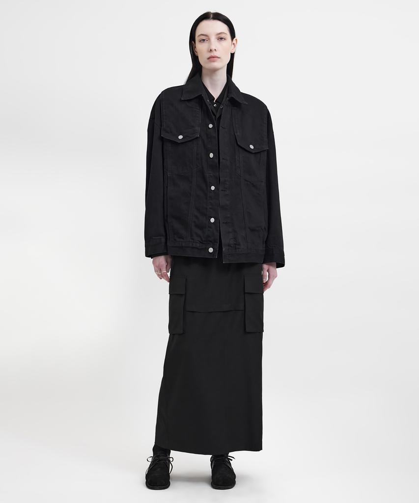 Youth Oversized Denim Trucker Jacket (Unisex) - Black
