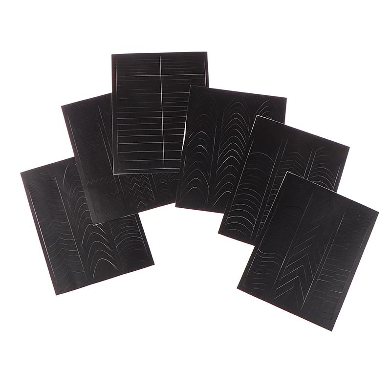 1 Sheets French Manicure Strip Nail Art Form Fringe Tip Line Guides Sticker