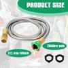 304 Stainless Steel Short Garden Hose 3/5ft with Female To Male Metal Connector Anti-Leakage Lightweight Kink Free Water Hose