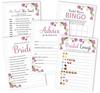 Inkdotpot Floral Theme Bachelorette Party Games Set of 5 (Activities for 50 Guests) Fun Bridal Shower Games Set Bundle