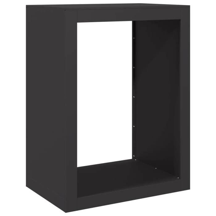 VidaXL Portant de bois de chauffage noir 60x40x80 cm acier, magasin de bûches, porte-bûches de cheminée, support de bûches, 850996