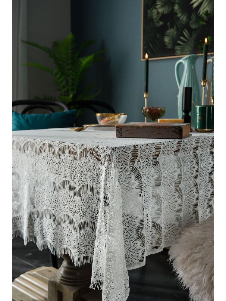 Lace Tablecloth Hollow Decoration L Cover Cloth Napkin Coffee Table Eyelashes Cafe Book Table Cloth