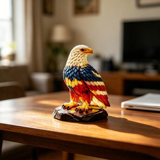 Bald Eagle Table Lamp Eagle Night Light 3D Resin American Red White Blue