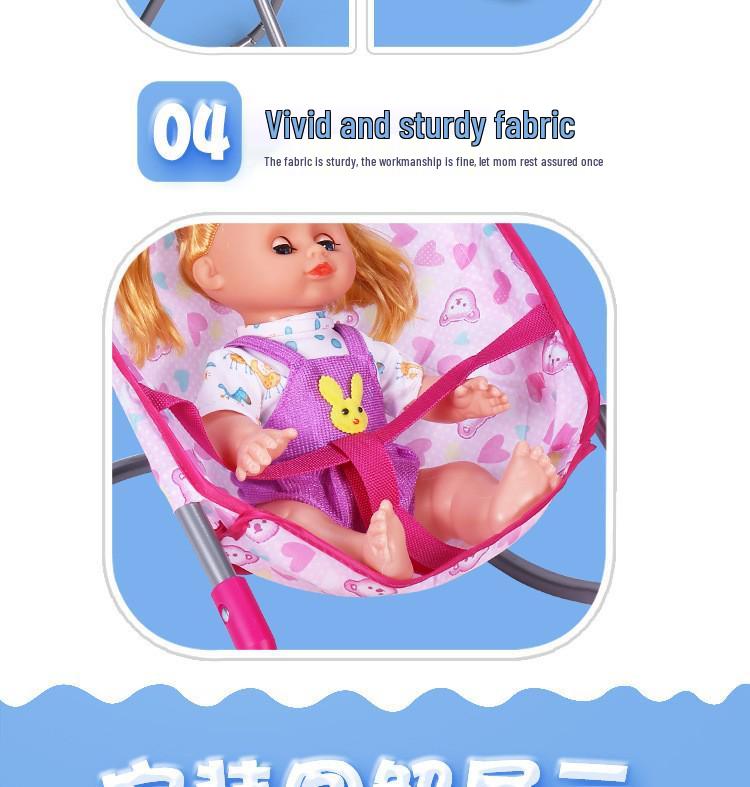 Детский кукольный домик Игровая зона Легкая прогулочная коляска с куклой