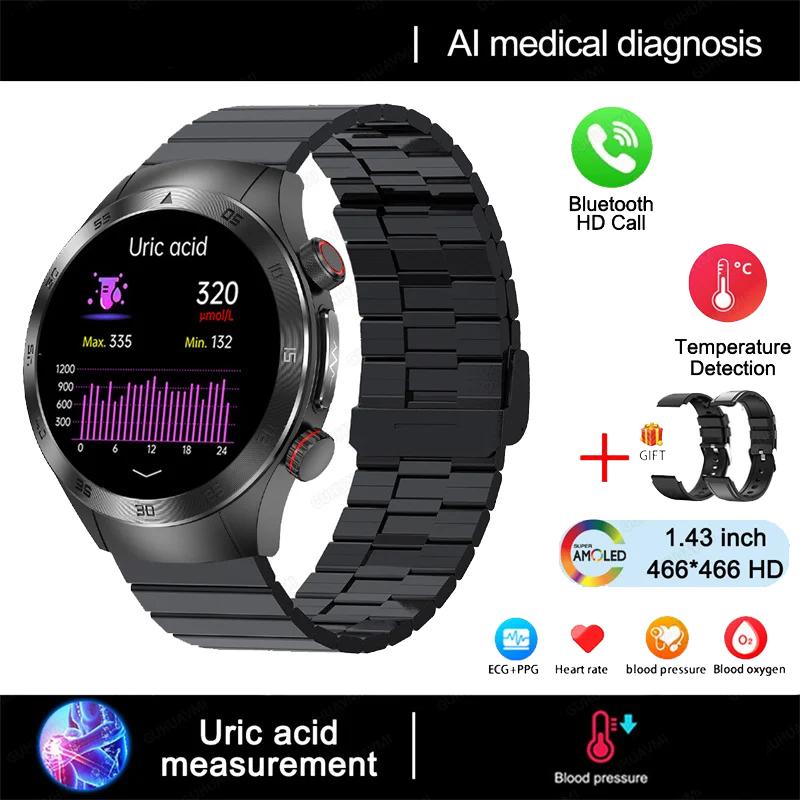 Bluetooth Call ECG+PPG New Smart Watch Mens Health Watch Heart Rate Watches IP68 Waterproof Fitness Tracker Smartwatch