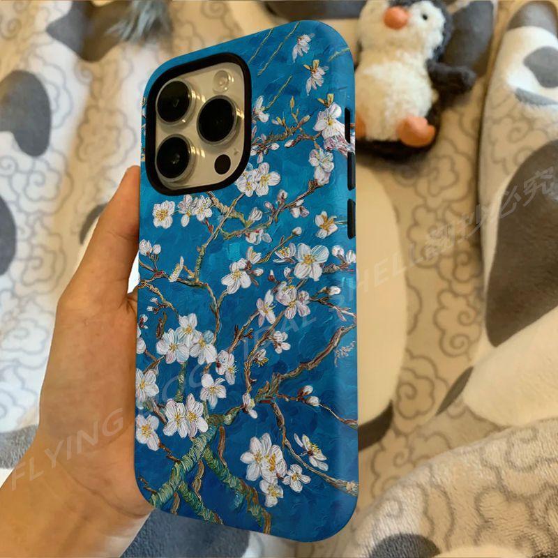 Чехол для телефона Van Gogh 'Цветущий миндаль' для Apple iPhone 17 ProMax - Винтажный двухслойный ударопрочный чехол-полная защита для iPhone 17/16/15/14/13/12/11/Pro/Plus