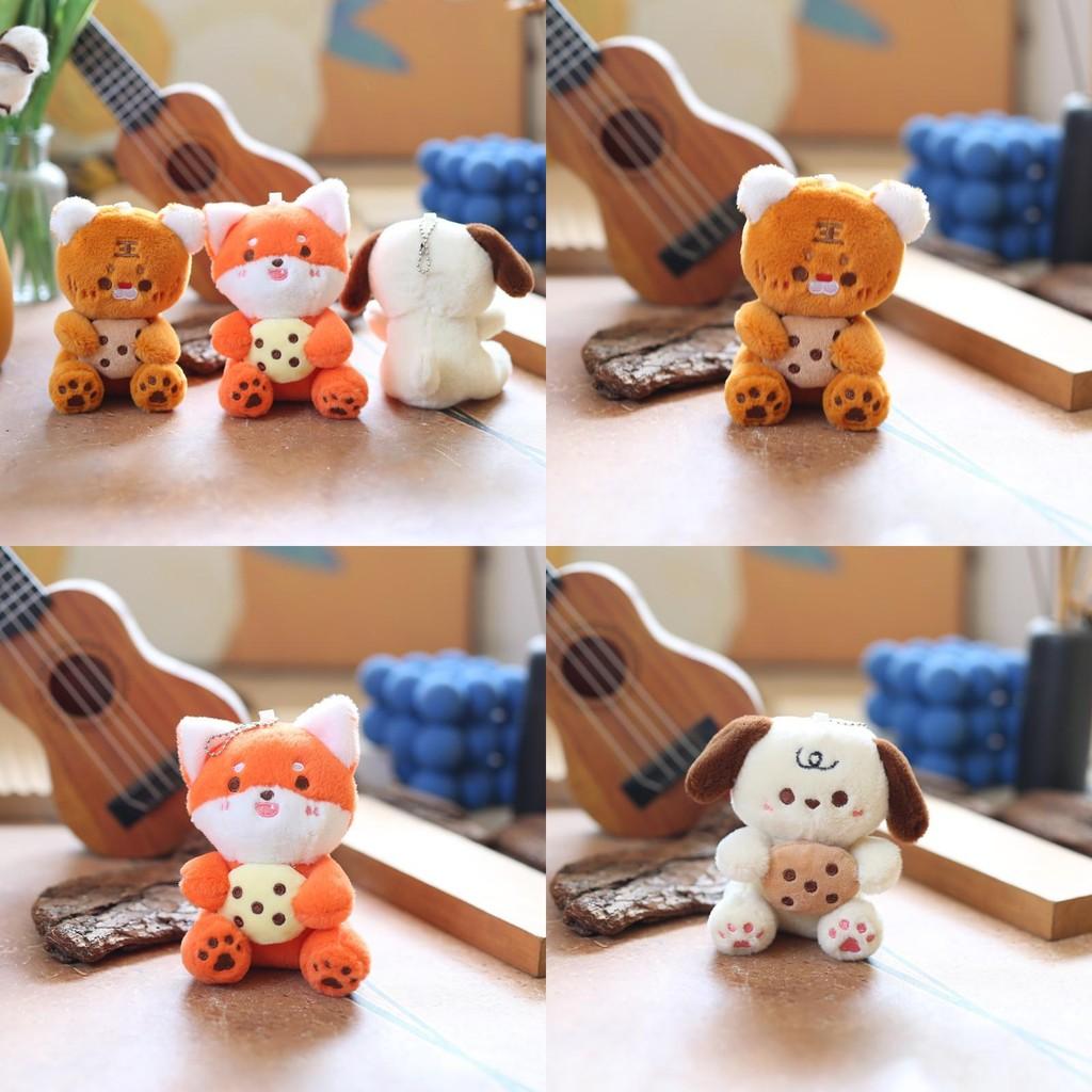 Adorable Cartoon Dog Plush Toy Cute Stuffed Animal Keychain Bag Charm