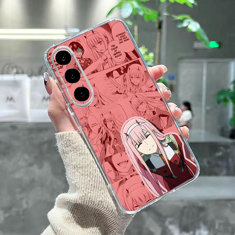 Чехол для телефона с изображением Аниме Zero Two Darling In The FranXX Для Samsung S26 S25 S24 Ultra S23 Fe S22 S20 S21 Plus Plus 5G Fe Прозрачный Чехол