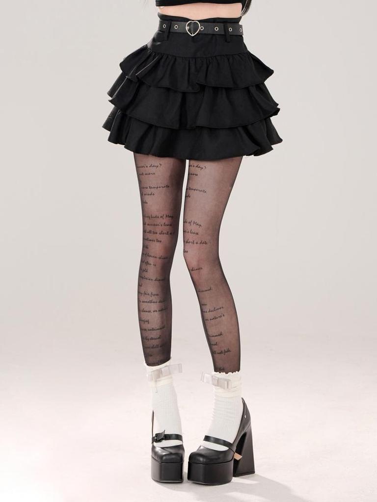 Юбка-пачка Y2K черного цвета с поясом-сердечком и джинсовыми гетрами для женщин - Острая, милая и крутая осенняя мини-юбка с высокой талией