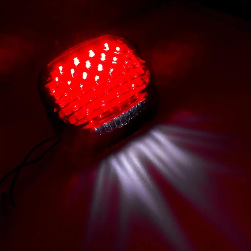 Universal Motorcycle LED Tail Light Smoke Lens Rear Brake Light Accessories for Harley Road King Softail Dyna Sportster XL1200