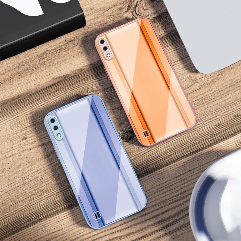 Золотисто-оранжевая рамка Для Samsung M02 12 Note 8 9 10 20 A 01 A02 A03 Core 04 05 06 10 12 13 14 15 A16 стекло Ультра чехол для телефона