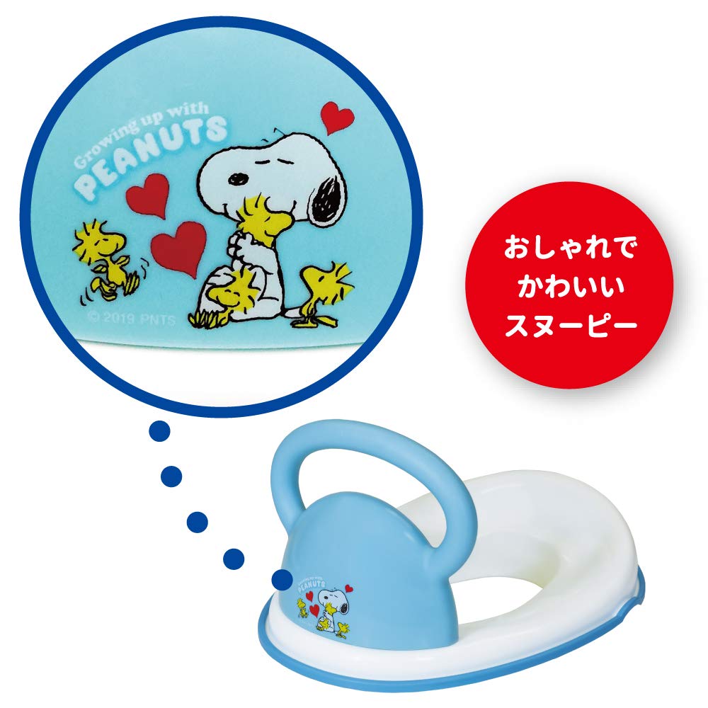 Дополнительное сиденье для унитаза Eiwa Snoopy с ручкой Just Attach to Western Style 4560150176568, синее,