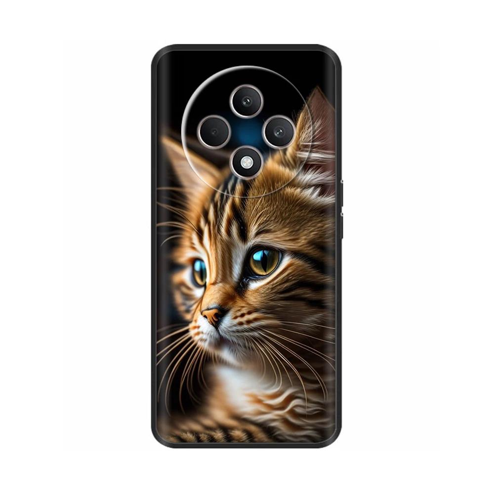 Чехол для Oppo Reno12 F CPH2687 Чехол Милое Сердечко Мягкий Черный Силикон Защитные Чехлы для Reno 12F Reno12F 5G 2024 Fundas