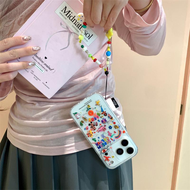 Абстрактный граффити чехол-цепочка для телефона для iPhone 17/16 Pro Max/15/14