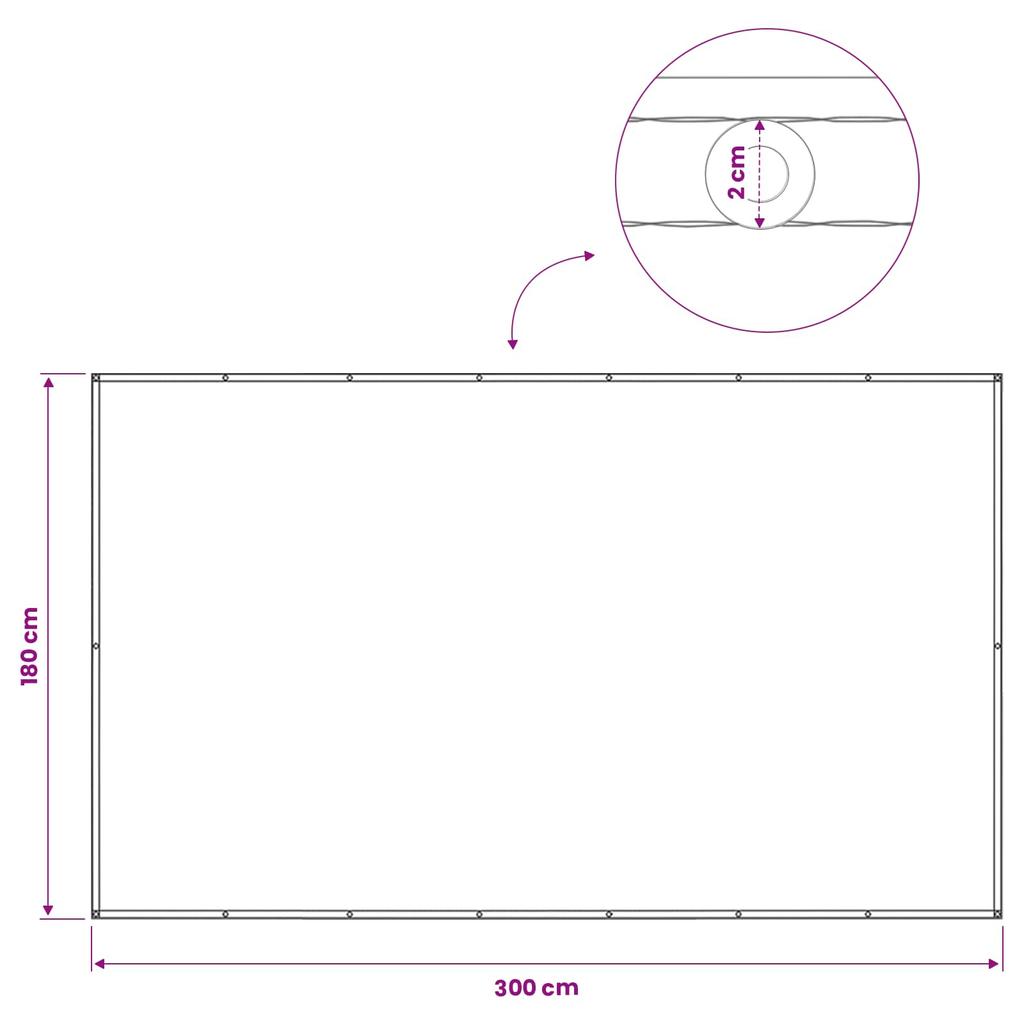 Balcony Privacy Screen 180 x 300 cm Fabric with PU Coating