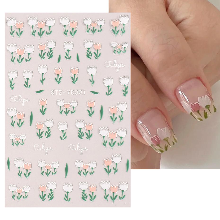 Fashion Marbling Pattern 3D Nail Art Decal Summer Gel Polish Sticker Geometry Manicure Decoration