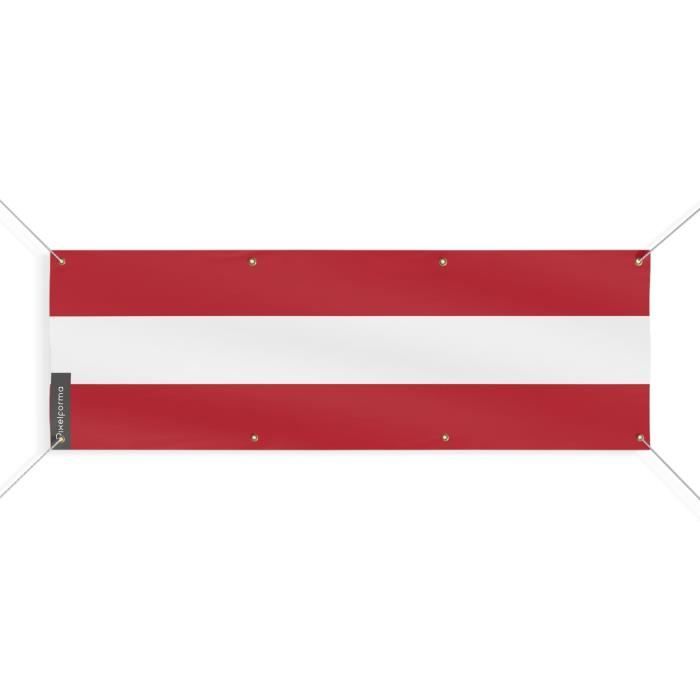 Bannière - PIXELFORMA - Drapeau De l'Autriche - 200x600 Cm - 8 Œillets - Polyester Durable