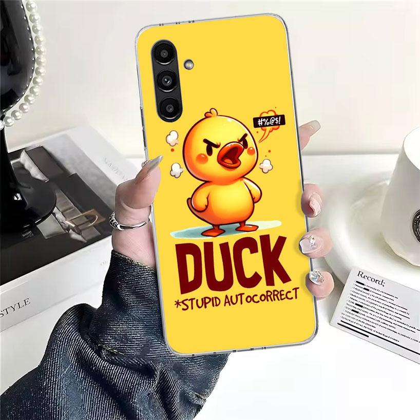 Забавный Милый Желтый Утенок Чехол Для Телефона Для Samsung Galaxy A13 A14 A15 A16 A17 A53 A54 A55 A56 A57 A33 A34 A35 A36 A37 A23 A24 A25